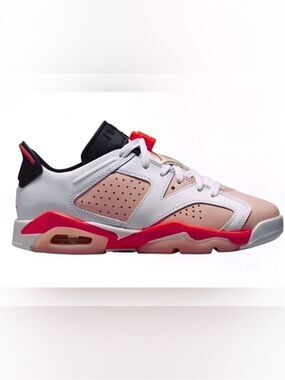 Nike Air Jordan retro 6 infrared white and pink low unisex sneakers size 8